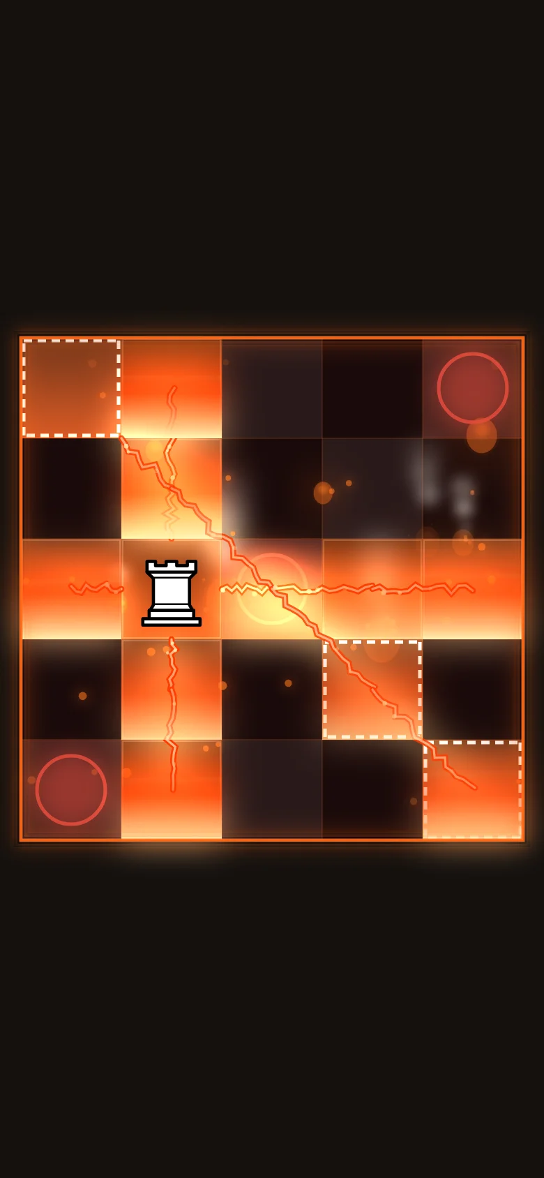 Dragging a piece shows a live preview of the squares it will light