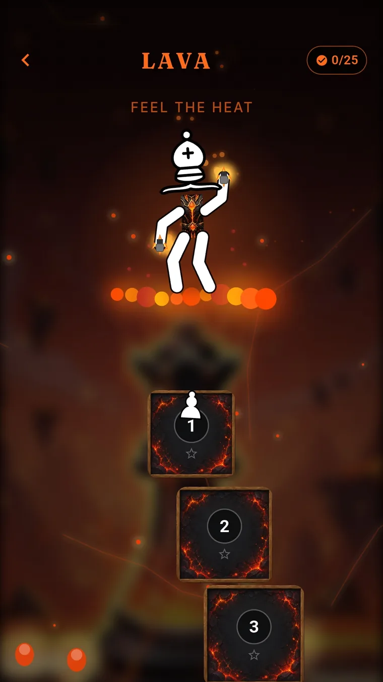 Choosing a level on the Lava world path