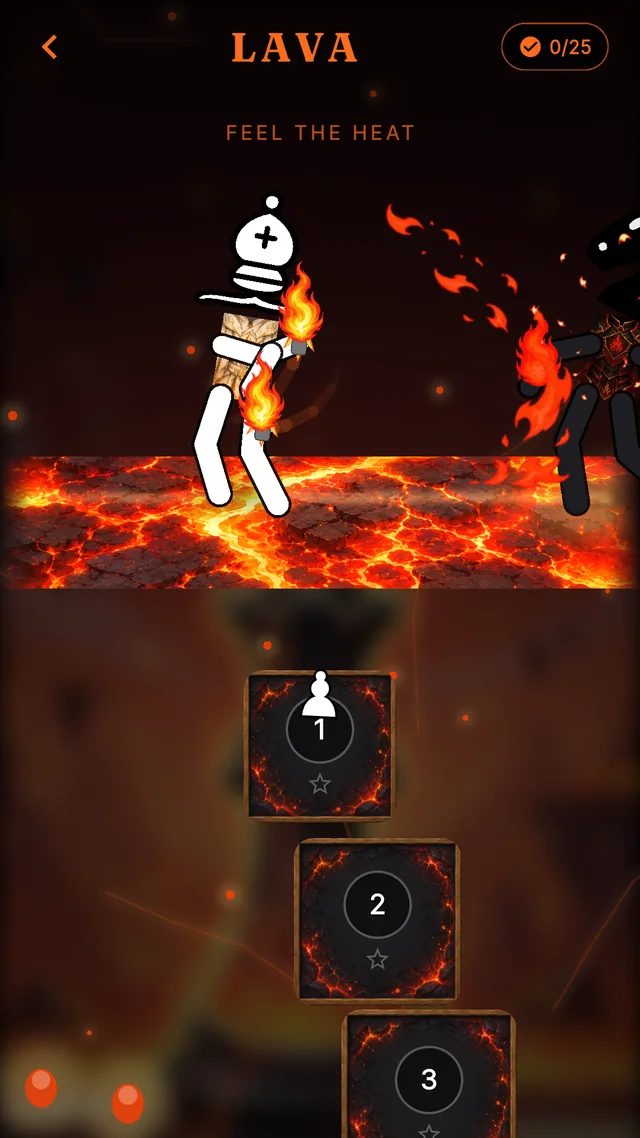 Choosing a level on the Lava world path